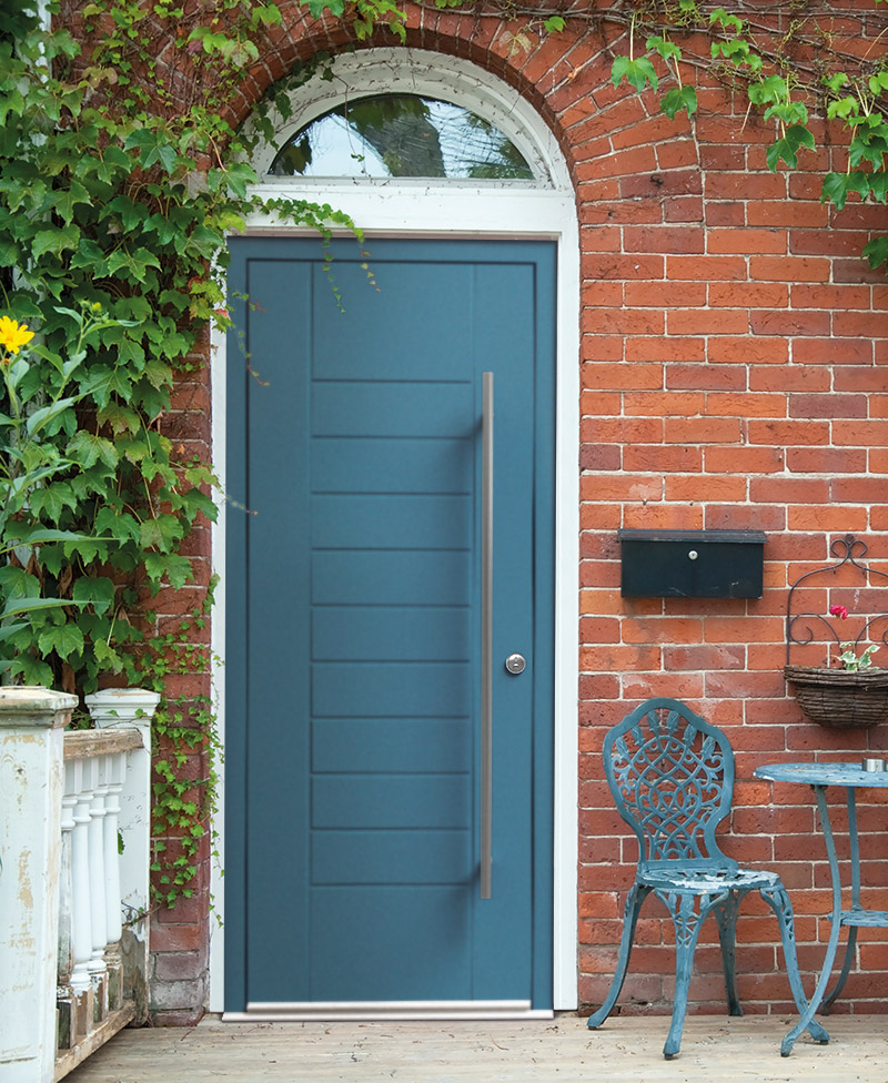 blue grey designer door